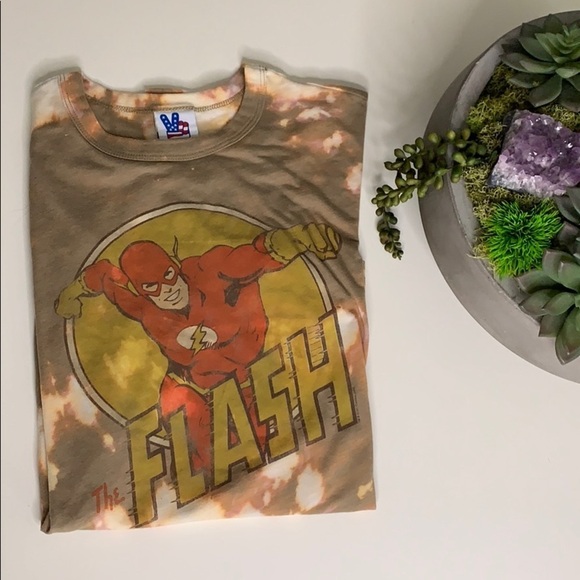 JUNKFOOD Flash tie dye bleach short sleeve shirt small graphic tee - Picture 1 of 6